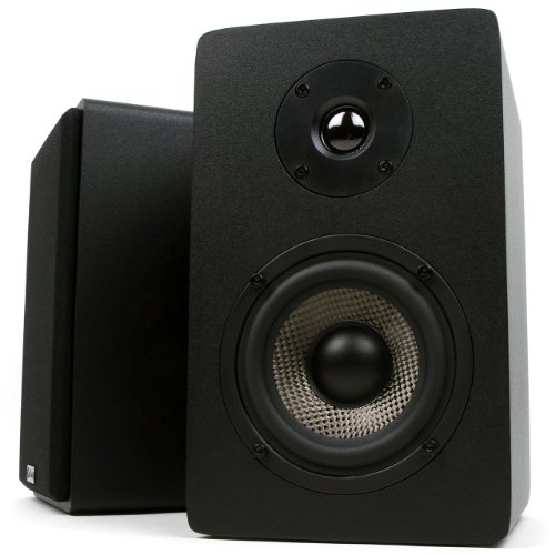 Product Cover Micca MB42X Bookshelf Speakers with 4-Inch Carbon Fiber Woofer and Silk Dome Tweeter (Black, Pair)