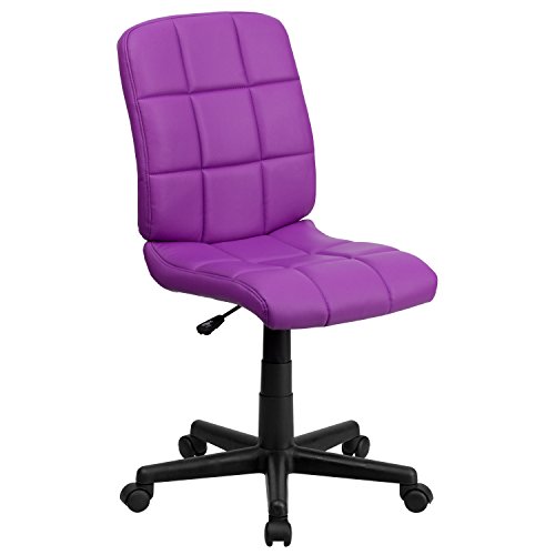 Product Cover Flash Furniture Mid-Back Purple Quilted Vinyl Swivel Task Office Chair