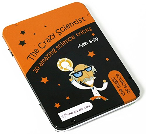 Product Cover The Purple Cow, The Crazy Scientist Science Tricks Card Set - Magic of Science. 20 Differents Experiments. for Ages 6 years & Up. Great For Both Boys & Girls, & Even Parents