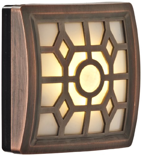 Product Cover Light It! By Fulcrum, 4-LED Wireless Soft-Glow Motion Sensor Light with Filigree Pattern, Indoor/Outdoor, Battery Operated, Bronze