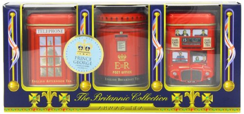 Product Cover Ahmad Tea Britannia Collection, Loose Tea, Three Variety Flavors, 3 Count Box of 0.88 Ounce Tin