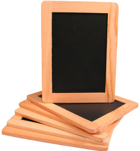 Product Cover Creative Hobbies Synthetic Chalkboard with Unfinished Wood Frame, 4 x 6 Inch -Pack of 6 Chalkboards