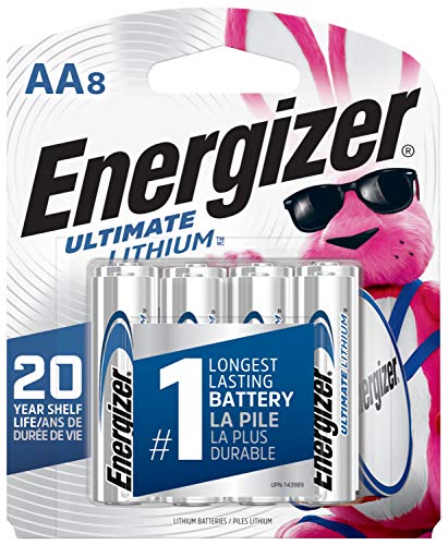 Product Cover Energizer AA Lithium Batteries, World's Longest Lasting Double A Battery, Ultimate Lithium (8 Battery Count)