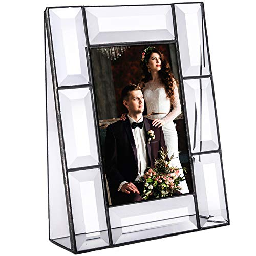Product Cover Clear Glass Picture Frame 4x6 Photo Display Desk Accessories Tabletop Home Décor Family Wedding Anniversary Engagement Graduation Gift J Devlin Pic 112 Series