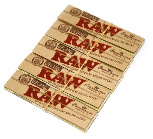 Product Cover RAW CONNOISSEUR 5 booklets King Size Natural UNREFINED Hemp Rolling papers ORGANIC with TIPS