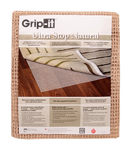 Product Cover Grip-It Ultra Stop Non-Slip Rug Pad for Rugs on Hard Surface Floors, 2 by 4-Feet, Natural