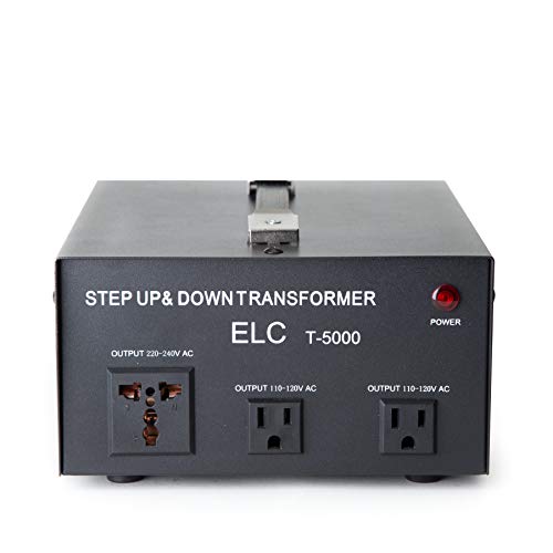 Product Cover ELC T-5000 5000-Watt Voltage Converter Transformer - Step Up/Down - 110V/220V - Circuit Breaker Protection