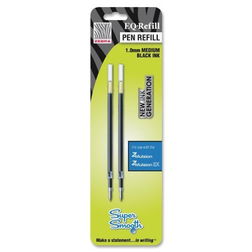 Product Cover Zebra Pen - Z-Mulsion Ex Refills, 1.0 mm, 2/PK, Black, Sold as 1 Package, ZEB 87312
