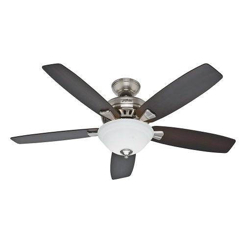 Product Cover Hunter Indoor Ceiling Fan with light and pull chain control - Banyan 52 inch, Brushed Nickel, 53175