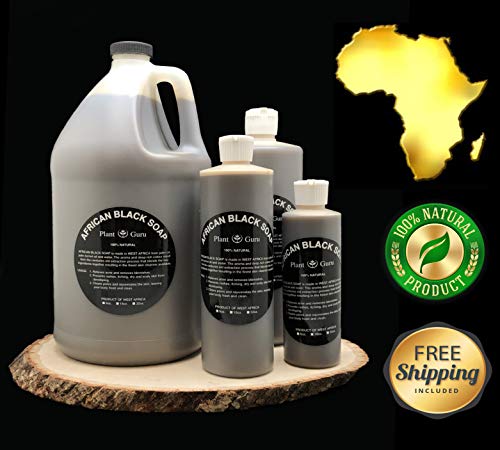 Product Cover African Black Soap Liquid 8 oz 100% Raw Pure Natural From Ghana, Acne Treatment, Aids Against Eczema & Psoriasis, Dry Skin, Scar and Dark spot Removal, Pimples and Blackhead, Face & Body Wash