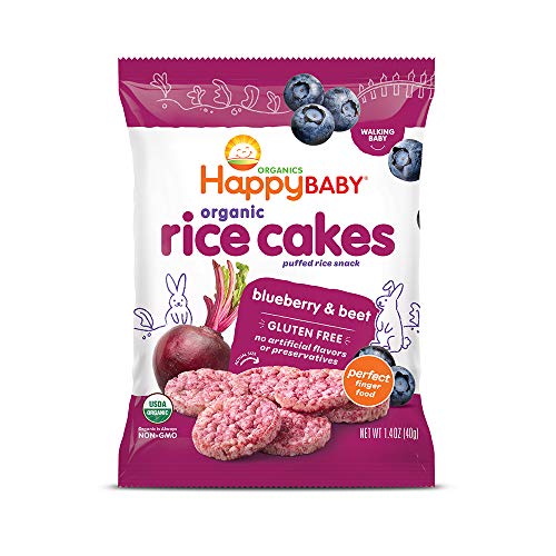 Product Cover Happy Baby Organic Rice Cakes Blueberry & Beets, 1.4 Ounce Packets (Pack of 10) (Packaging May Vary)
