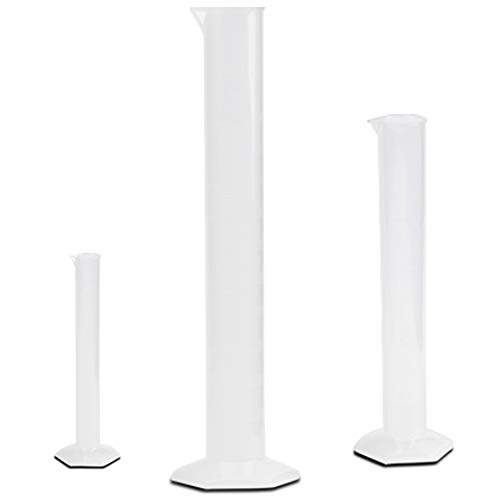 Product Cover Plastic Graduated Cylinder Set, 3 Sizes - 10, 50, 100ml, Polypropylene, Karter Scientific 219H2
