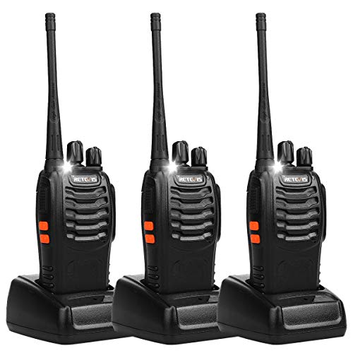 Product Cover Retevis H-777 Two Way Radios Long Range UHF Rechargeable 16CH CTCSS/DCS Flashlight Walkie Talkies with USB Charger (3 Pack)