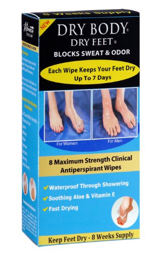 Product Cover Kleinert's Dry Feet Clinical Antiperspirant Wipes. Stop Sweating Up to 7 Days. (8) Packets - Extra Strength Clinical Antiperspirant. Extra Aloes and Vitamin E for No Irritation.