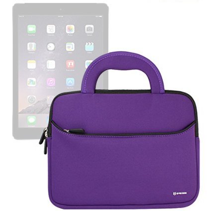 Product Cover Evecase iPad Pro 10.5 / iPad 9.7 / iPad Pro 9.7, Case Bag, UltraPortable Handle Carrying Portfolio Neoprene Sleeve Case Bag for Apple iPad Pro 9.7, iPad Air 2/Air (iPad 6/5), iPad 4 3 2 - Purple