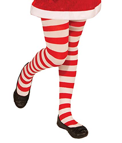 Product Cover Forum Novelties Novelty Candy Cane Striped Christmas Tights, Child Large