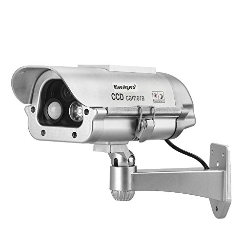 Product Cover Blueskysea Solar Powered CCTV Security Fake Dummy Camera with Human Sensor and Flash Lights