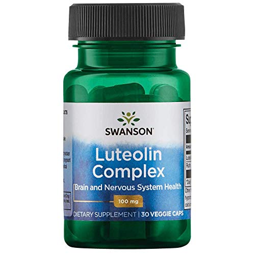 Product Cover Swanson Luteolin Complex with Rutin Cognitive Enhancer Brain Support Memory Mood Longevity Supplement 100 mg 30 Veggie Capsules