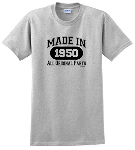 Product Cover 70th Birthday Candles Cards 70th Birthday Gift Made 1950 All Original Parts T-Shirt Large Ash