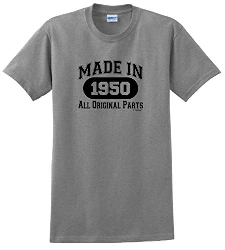 Product Cover 70th Birthday Gift Made 1950 All Original Parts T-Shirt Large Sport Grey
