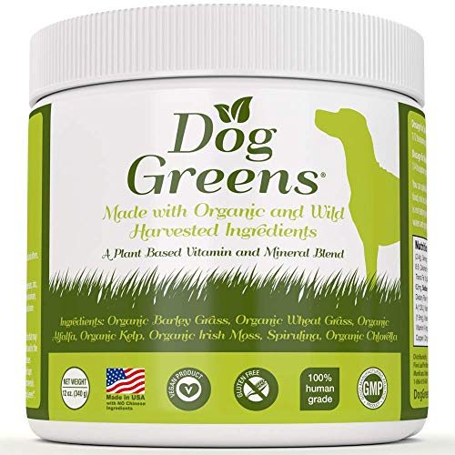 Product Cover Dog Greens- Organic and Wild Harvested Vitamin and Mineral Supplement for Dogs - Add to Home Made Dog Food, RAW Food or Kibble - No Hassle-30 Day!