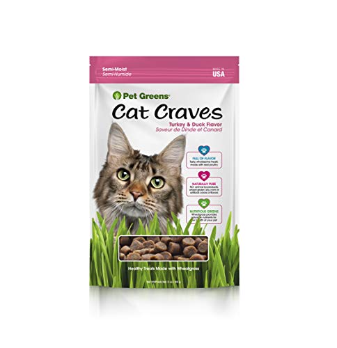 Product Cover Pet Greens Cat Craves; SEMI-Moist Natural Cat Treats Made with Real Meat & Healthy Greens; Made in USA