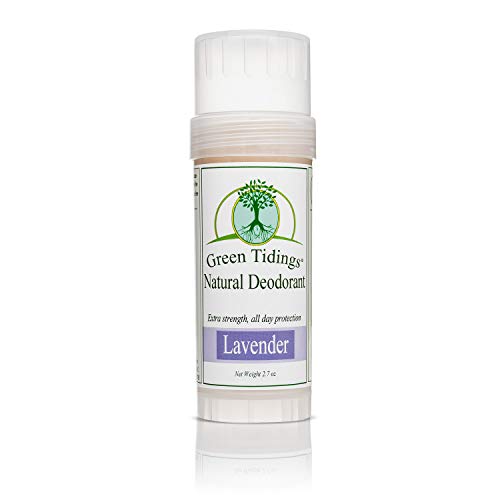 Product Cover Green Tidings Natural Deodorant - Lavender 2.7oz -*Extra Strength, All Day Protection* - Vegan - Cruelty-Free - Aluminum Free - Paraben Free - Non-Toxic - Organic - Gluten-Free - Made in USA