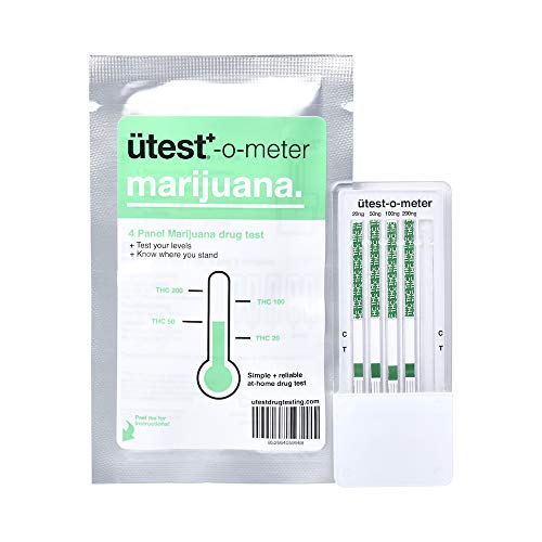 Product Cover UTest-O-Meter 4 Level THC Marijuana Drug Test Strips - 20 ng/mL, 50 ng/mL, 100 ng/mL and 200 ng/mL, Single Use (1-pack)