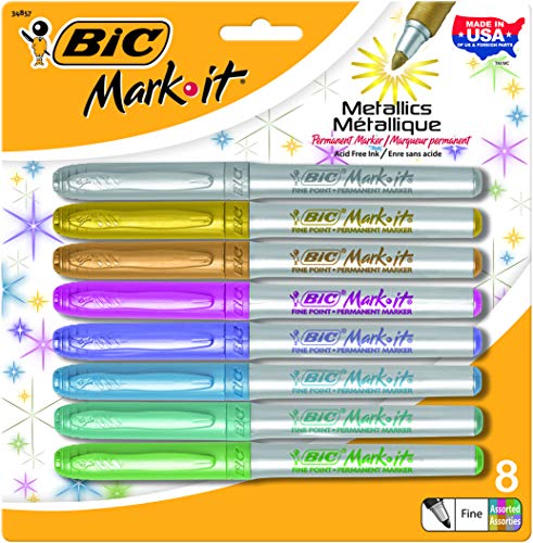 Product Cover BIC Intensity Metallic Permanent Marker, Fine Point, Assorted Colors, 8-Count