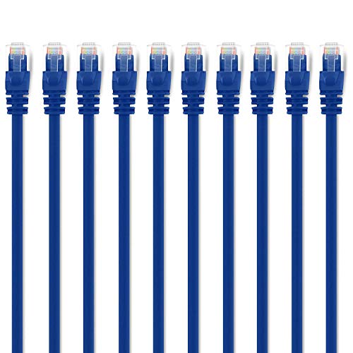 Product Cover GearIT 10 Pack, Cat 6 Ethernet Cable Cat6 Snagless Patch 6 Feet - Computer LAN Network Cord, Blue - Compatible with 10 Port Switch POE 10port Gigabit