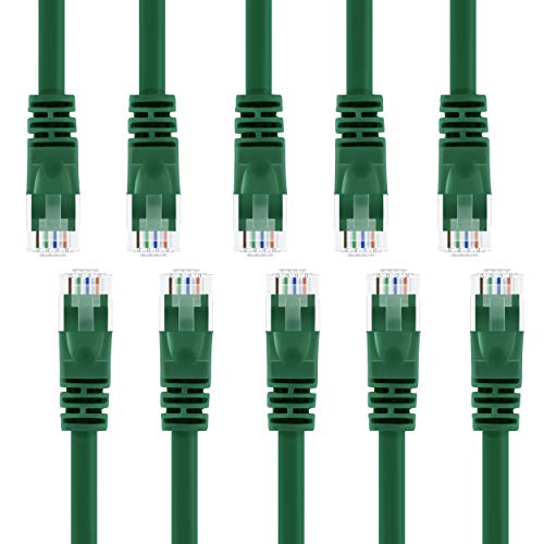 Product Cover GearIT 10 Pack, Cat 6 Ethernet Cable Cat6 Snagless Patch 6 Feet - Computer LAN Network Cord, Green - Compatible with 10 Port Switch POE 10port Gigabit