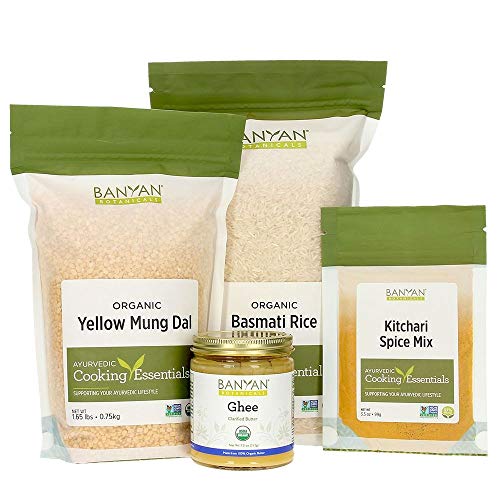 Product Cover Banyan Botanicals Kitchari Kit - Organic Yellow Mung Dal, Basmati Rice, Kitchari Spice Mix & Ghee to Make Kitchari - for Ayurvedic Cleanses & Digestive Resets - Non GMO Sustainably Sourced Vegetarian