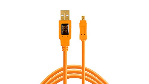 Product Cover Tether Tools 15 ft. TetherPro USB A Male to Mini-B 8-pin Cable (Orange)