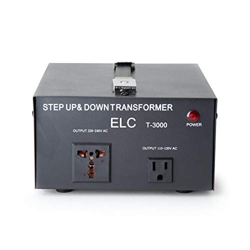 Product Cover ELC T-3000 3000-Watt Voltage Converter Transformer - Step Up/Down - 110V/220V - Circuit Breaker Protection