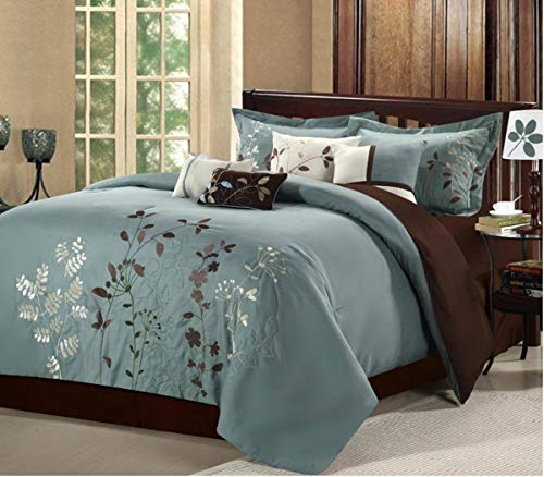 Product Cover Chic Home Bliss Garden 8 Piece Embroidered Comforter Set, King, Sage