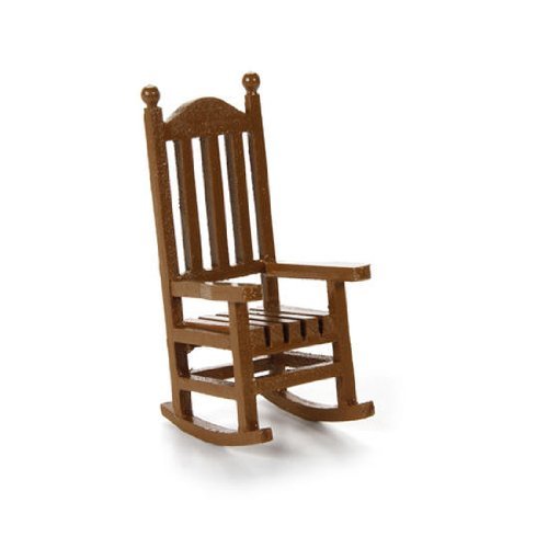 Product Cover Package of 2 Miniature Wood Rocking Chairs for Dollhouses, Craft Displays, and Mini Christmas Scenes