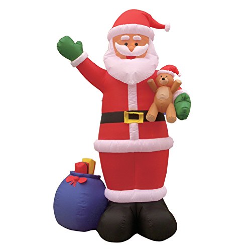 Product Cover 12 Foot Christmas Inflatable Santa Claus with Gift Bag and Bear Yard Garden Decoration
