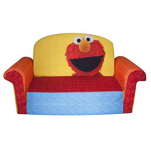 Product Cover Marshmallow Furniture, Children's 2 in 1 Flip Open Foam Sofa, Sesame Street's Elmo/Sesame, by Spin Master