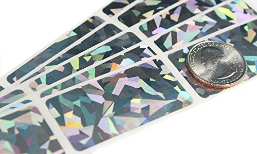 Product Cover My Scratch Offs 1 x 2 Inch Hologram Silver Rectangle Scratch Off Sticker Labels - 100 Pack