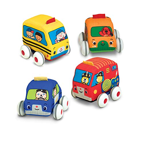 Product Cover Melissa & Doug Pull-Back Vehicles - The Original (4 Soft Cars and Trucks and Carrying Case, Great Gift for Girls and Boys - Kids Toy Best for Babies and Toddlers, 9 Month Olds, 1 and 2 Year Olds)