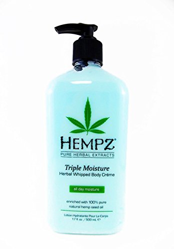 Product Cover Hempz Natural Triple Moisture Herbal Whipped Body Creme with 100% Pure Hemp Seed Oil for 24-Hour Hydration - Moisturizing Vegan Skin Lotion with Yangu Oil, Peach and Grapefruit - Enriched Moisturizer