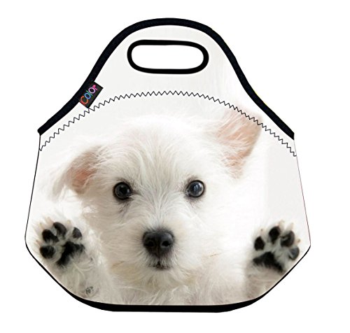 Product Cover ICOLOR Lovely Dog Soft Insulated Lunch box Food Bag Neoprene Gourmet Handbag lunchbox Cooler warm Pouch Tote bag For School work LB-076