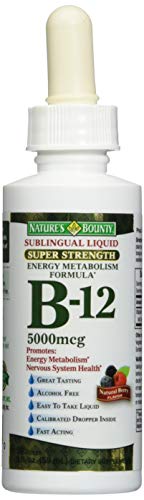 Product Cover Nature's Bounty B-12 5000 mcg Sublingual Liquid Energy Health 2 oz (Pack of 3)