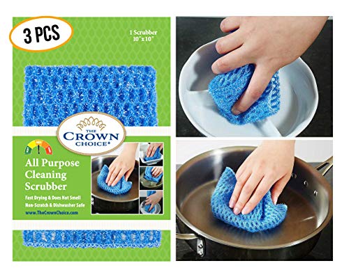 Product Cover NO ODOR Dish Cloth for All Purpose Dish Washing (3PK) | No Mildew Smell from Sponges, Scrubbers, Wash Cloths, Rags, Brush | Outlast ANY Kitchen Scrubbing Sponge or Cotton Dishcloth