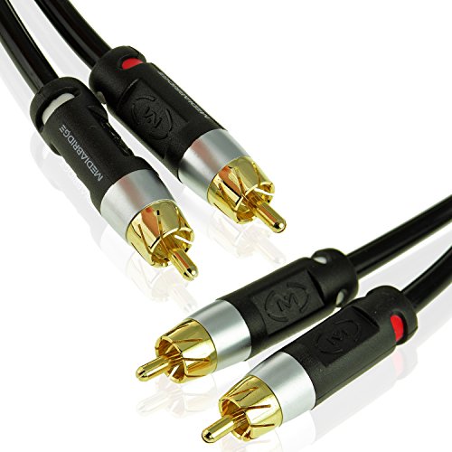Product Cover Mediabridge Stereo Cable with Left and Right Audio (6 Feet) - RCA to RCA Gold-Plated Connectors - (Part# MPC-ALR-06B)
