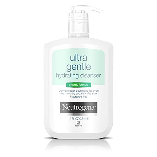 Product Cover Neutrogena Ultra Gentle Hydrating Daily Facial Cleanser for Sensitive Skin, Oil-Free, Soap-Free, Hypoallergenic & Non-Comedogenic Creamy Face Wash,12 Fl Oz (Pack of 1)