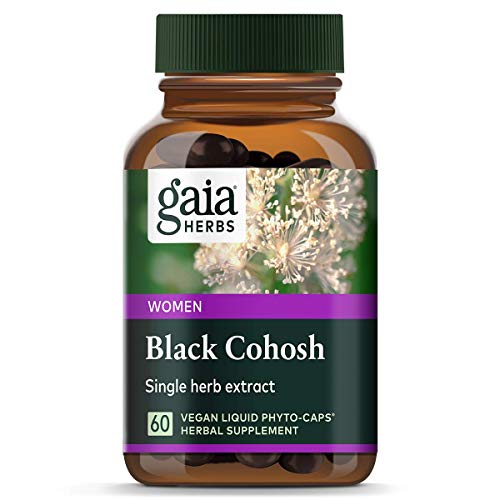 Product Cover Gaia Herbs Black Cohosh, Vegan Liquid Capsules, 60 Count - Supports Healthy Menopause Transitions and Female Reproductive Function, 400mg Black Cohosh Root Extract