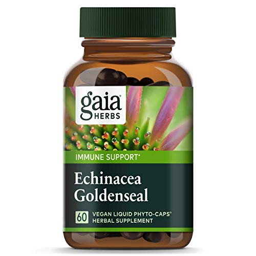 Product Cover Gaia Herbs Echinacea Goldenseal, Vegan Liquid Capsules, 60 Count - Immune Support and Healthy Inflammatory Response During Seasonal Stress, Made with Organic Echinacea