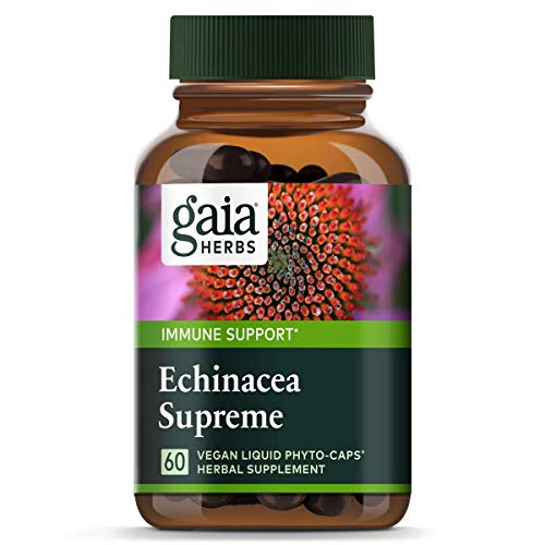 Product Cover Gaia Herbs Echinacea Supreme, Vegan Liquid Capsules, 60 Count - Immune Support, Organic Whole Plant Echinacea