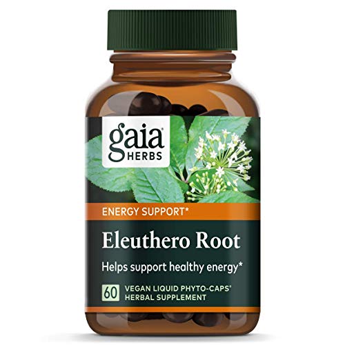 Product Cover Gaia Herbs Eleuthero Root, Vegan Liquid Capsules, 60 Count, Healthy Energy and Stamina,  Mental Endurance, Metabolic Efficiency and Stress Resistance, Siberian Ginseng 554mg